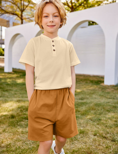 【5-12Y】Arshiner Boys Sets Short Sleeve Tee and Shorts