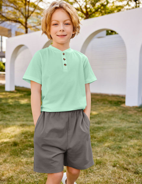 【5-12Y】Arshiner Boys Sets Short Sleeve Tee and Shorts