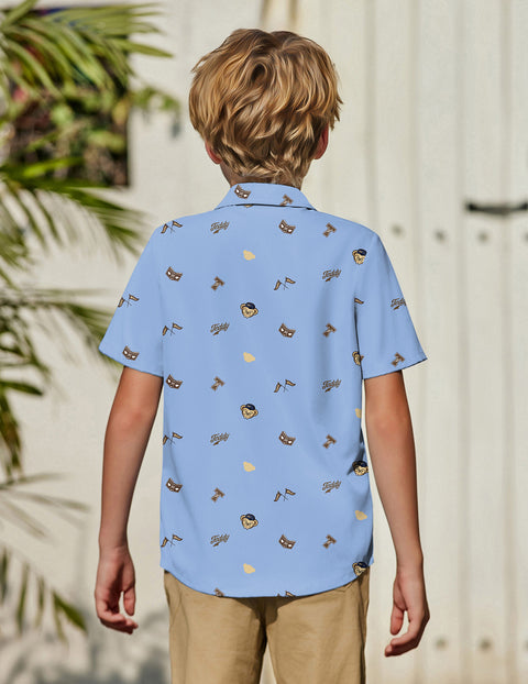 Arshiner Boys Short Sleeve Dress Shirts Solid Button Down Shirts