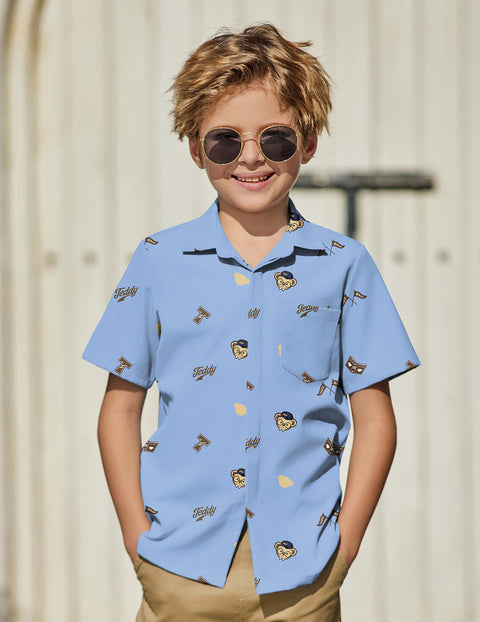 Arshiner Boys Short Sleeve Dress Shirts Solid Button Down Shirts
