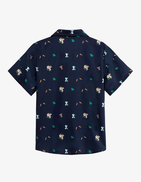 Arshiner Boys Short Sleeve Dress Shirts Solid Button Down Shirts
