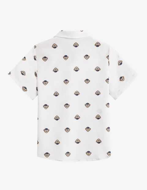 Arshiner Boys Short Sleeve Dress Shirts Solid Button Down Shirts