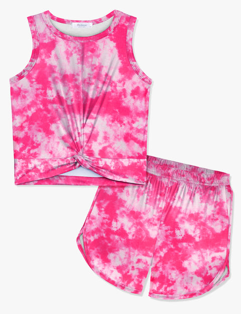 Arshiner Girls 2 Piece Sets Outfits Twist Front Tank Top and Shorts
