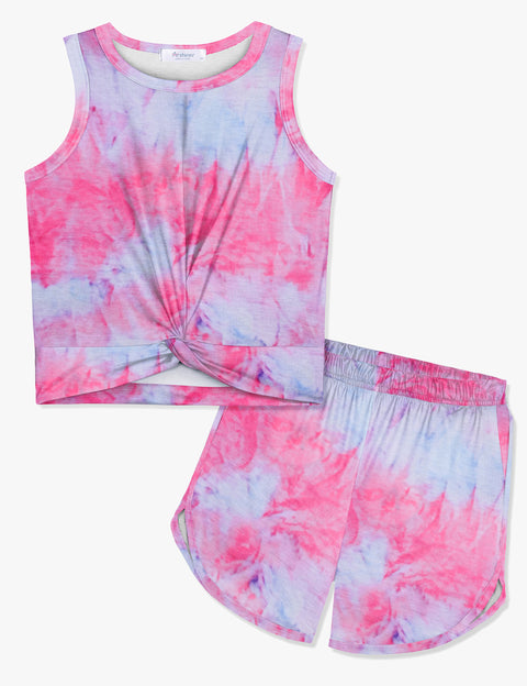 Arshiner Girls 2 Piece Sets Outfits Twist Front Tank Top and Shorts