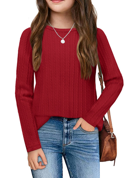 Arshiner Girls Raglan Long Sleeves Shirts Knit Tops