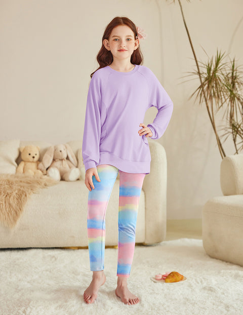 Arshiner Girls 2 Piece Outfits Raglan Top and Pants Set