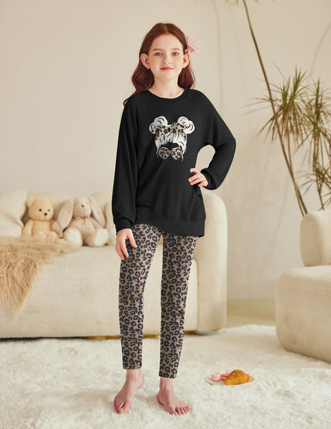 Arshiner Girls 2 Piece Outfits Raglan Top and Pants Set