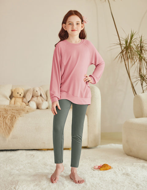 Arshiner Girls 2 Piece Outfits Raglan Top and Pants Set