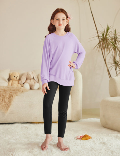 Arshiner Girls 2 Piece Outfits Raglan Top and Pants Set