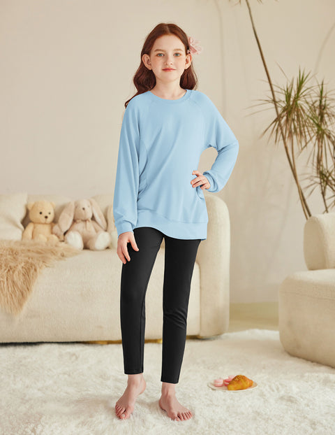 Arshiner Girls 2 Piece Outfits Raglan Top and Pants Set