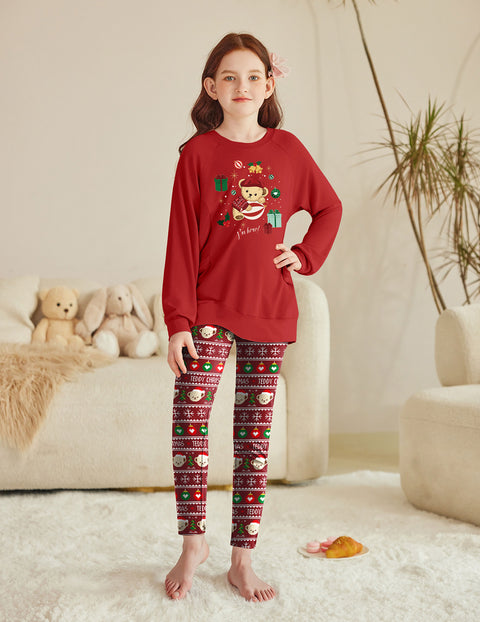 Arshiner Girls 2 Piece Outfits Raglan Top and Pants Set
