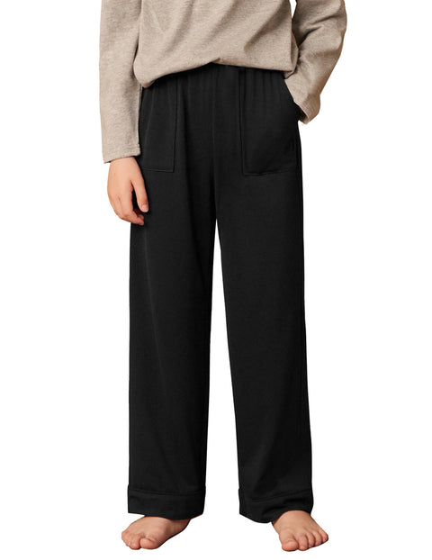 Boys Soft Plaid Pajama Pants with Side Pockets
