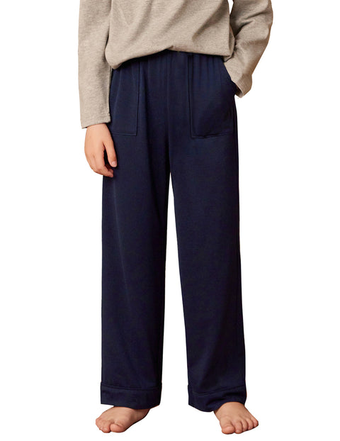 Boys Soft Plaid Pajama Pants with Side Pockets