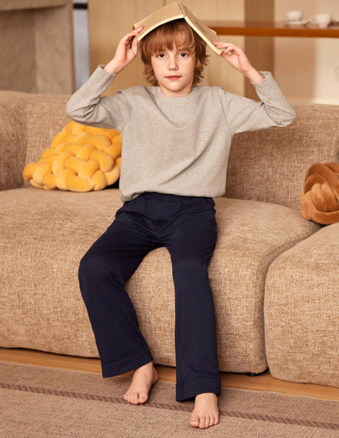 Boys Soft Plaid Pajama Pants with Side Pockets
