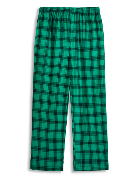 Boys Plaid Pajama Pants Drawstring Waist with Pockets