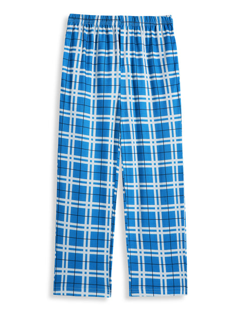 Boys Plaid Pajama Pants Drawstring Waist with Pockets