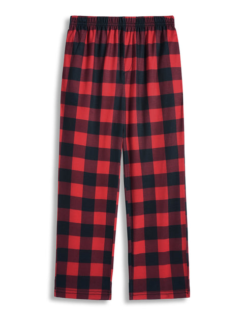Boys Plaid Pajama Pants Drawstring Waist with Pockets