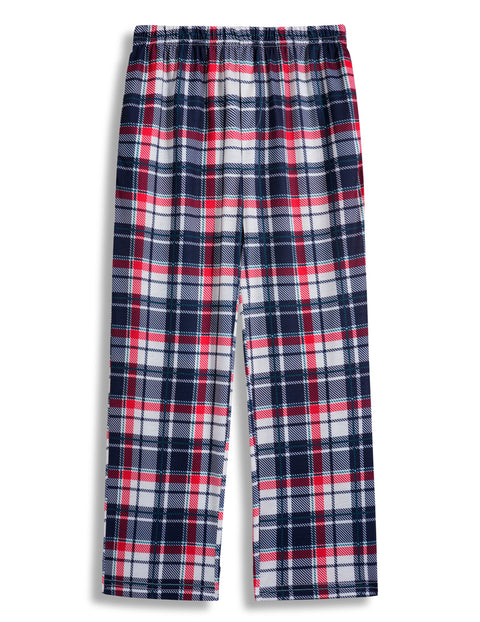 Boys Plaid Pajama Pants Drawstring Waist with Pockets