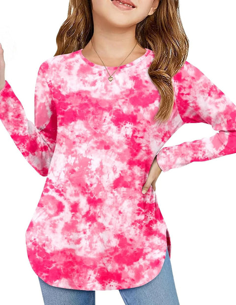 Arshiner Girls Long Sleeve T Shirts Side Slit Basic Tunic Tops