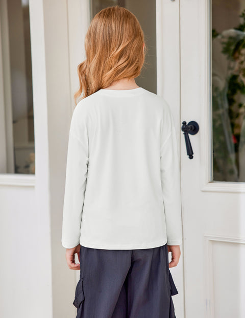 Arshiner Girls Long Sleeve Shirts Casual Tops