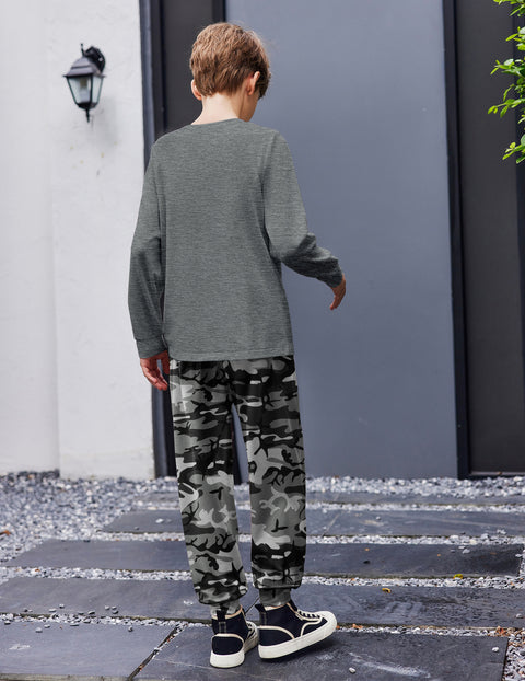 Arshiner Boys Set Colorblock Long Sleeve Tops + Jogger Pants
