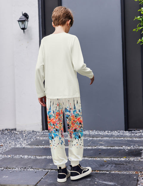 Arshiner Boys Set Colorblock Long Sleeve Tops + Jogger Pants