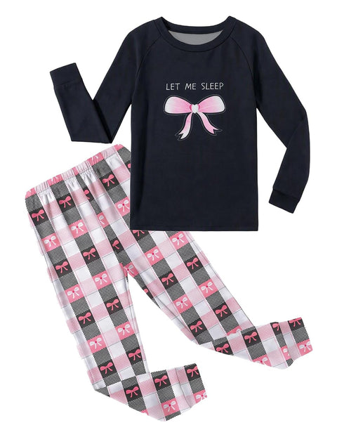 Girls Long Sleeve Pajama Set Brushed Snug Fit Tagless 2-Piece Sleepwear