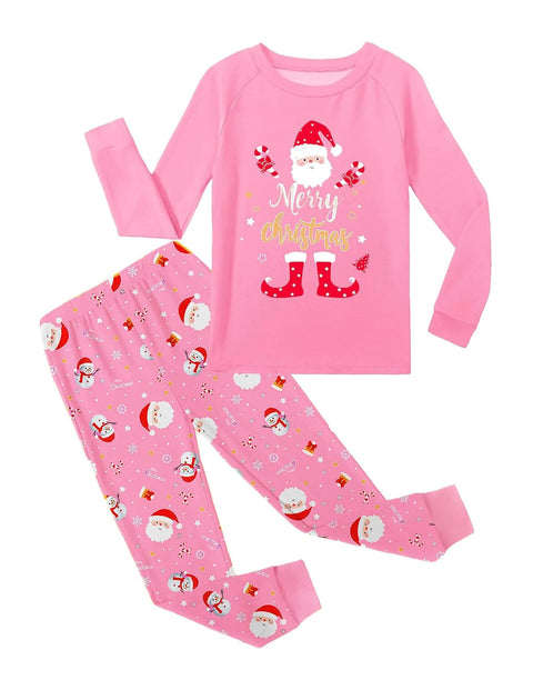 Girls Long Sleeve Pajama Set Brushed Snug Fit Tagless 2-Piece Sleepwear