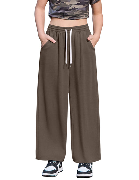 Girls Wide Leg Baggy Sweatpants with Pockets