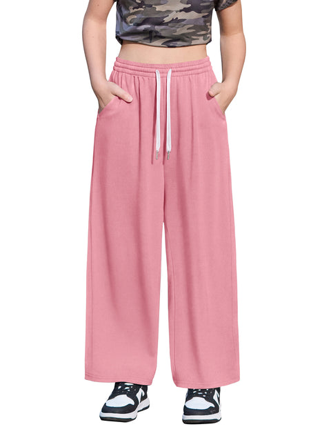Girls Wide Leg Baggy Sweatpants with Pockets