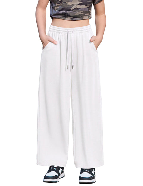 Girls Wide Leg Baggy Sweatpants with Pockets