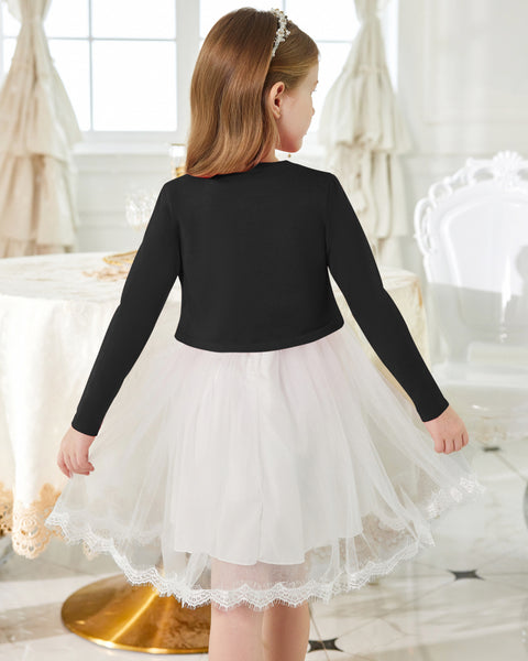 Arshiner Girls Open Front Shrug Cardigan Kids Knit Bolero