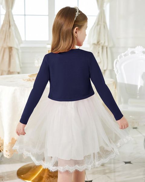 Arshiner Girls Open Front Shrug Cardigan Kids Knit Bolero