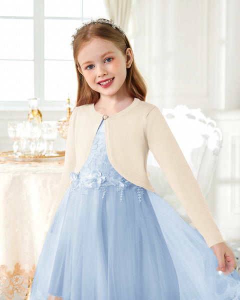 Arshiner Girls Open Front Shrug Cardigan Kids Knit Bolero