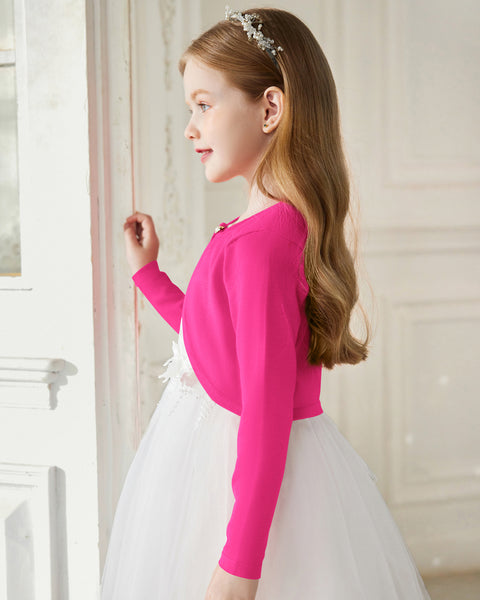 Arshiner Girls Open Front Shrug Cardigan Kids Knit Bolero