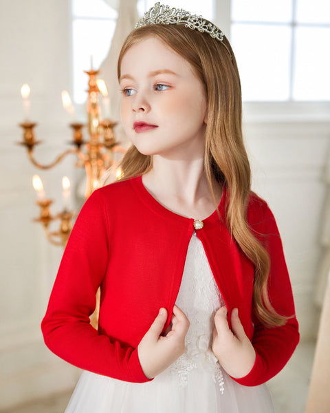 Arshiner Girls Open Front Shrug Cardigan Kids Knit Bolero