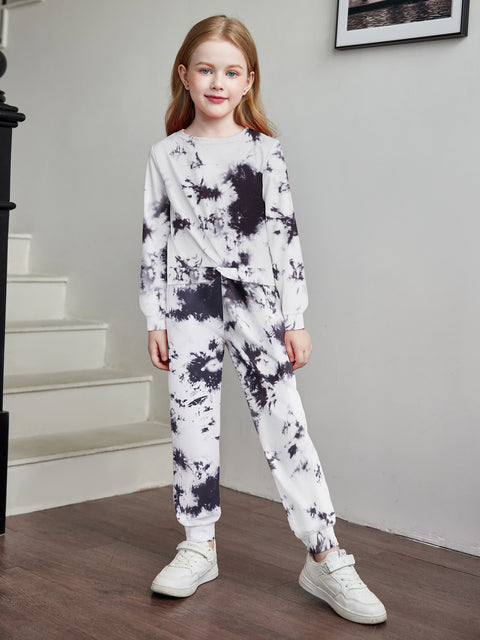 Arshiner Toddler Girl 2 Piece Outfits Twist Front Sweatshirts and Sweatpants Sets
