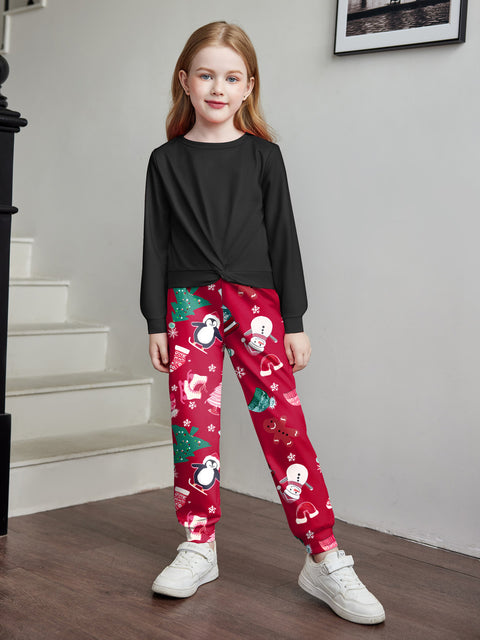 Arshiner Toddler Girl 2 Piece Outfits Twist Front Sweatshirts and Sweatpants Sets