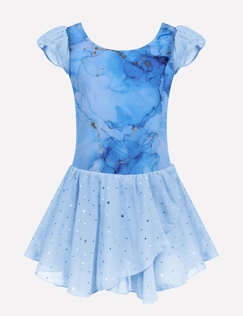 Arshiner Girls Ruffle Sleeve Ballet Dance Dress Tutu Skirted Leotard