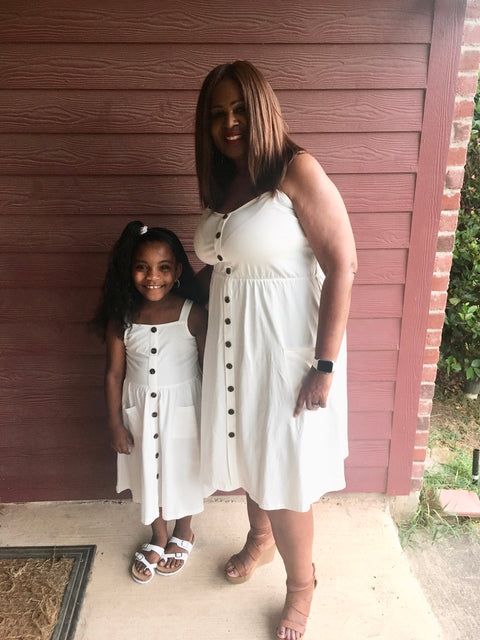 Arshiner Girl's Spaghetti Strap Button Down Midi Sleeveless Sundress