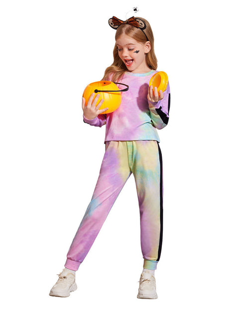 Arshiner Girls 2 Piece Outfits Tie Dye Crop Tops Pant Sets