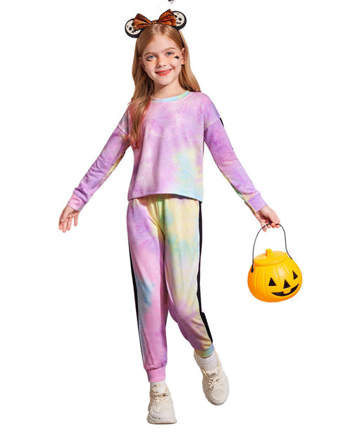 Arshiner Girls 2 Piece Outfits Tie Dye Crop Tops Pant Sets