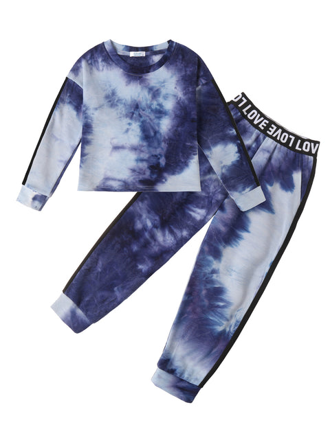 Arshiner Girls 2 Piece Outfits Tie Dye Crop Tops Pant Sets