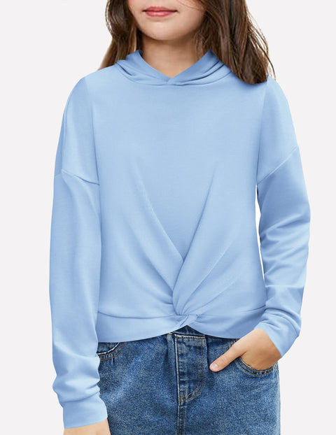 Arshiner Girls Hoodie Twist Front Tie Dye Hooded Sweatshirt