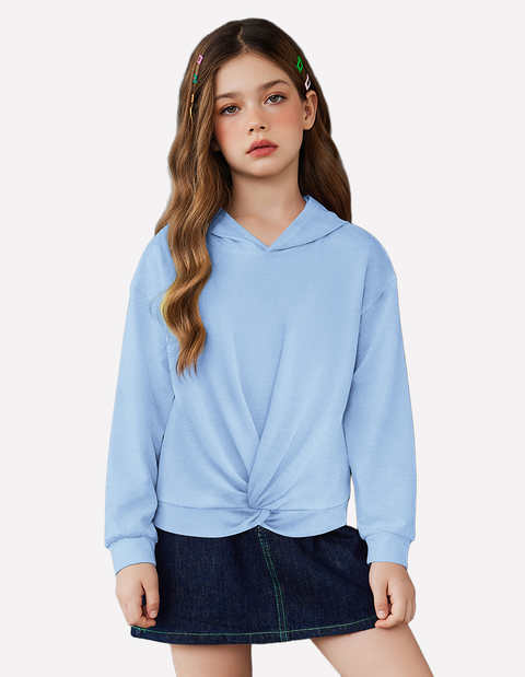 Arshiner Girls Hoodie Twist Front Tie Dye Hooded Sweatshirt