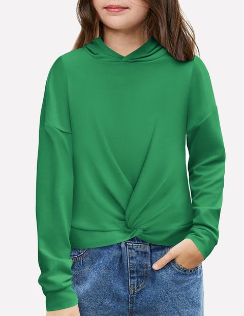 Arshiner Girls Hoodie Twist Front Tie Dye Hooded Sweatshirt