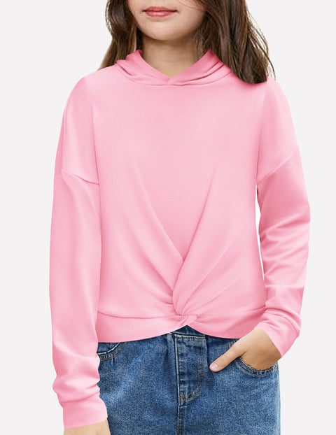 Arshiner Girls Hoodie Twist Front Tie Dye Hooded Sweatshirt