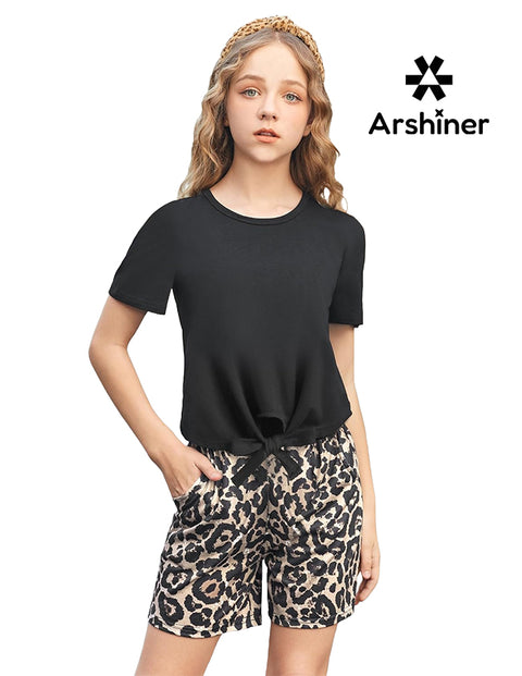 Arshiner Girls Shorts Set Kids 2Pcs Tie Dye Sport T-Shirt and Shorts Set