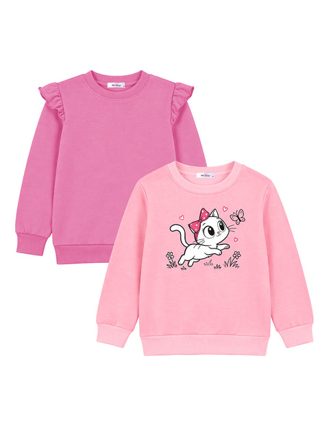 Pink- Bowknot Kitty Print, Peach Pink