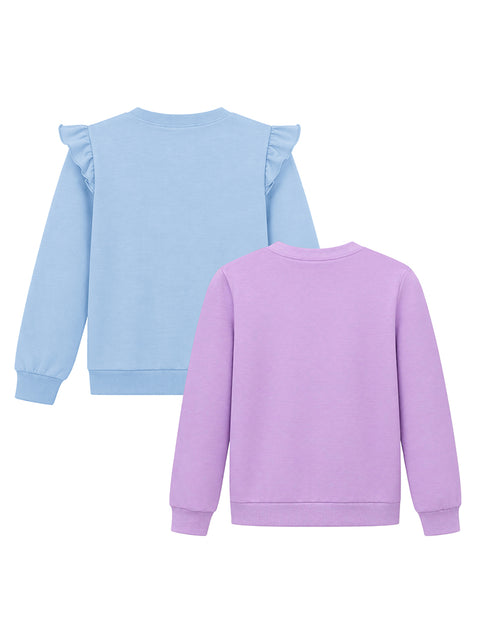 Purple- Unicorn Print, Light Blue